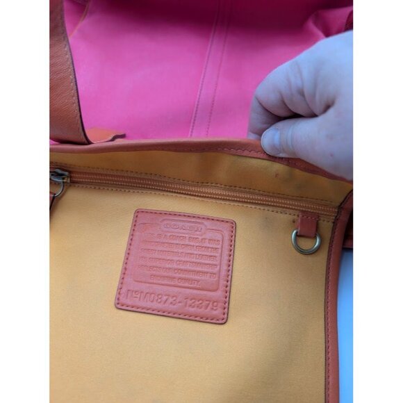 Coach Bonnie Cashin Tote Bag 13379 Canvas Leather Madison Ave Fuchsia Orange - Picture 8 of 16